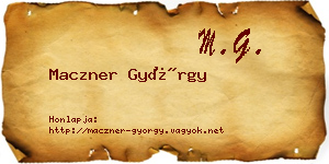 Maczner György névjegykártya