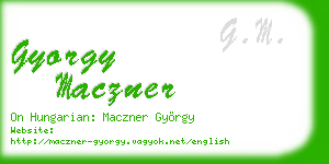 gyorgy maczner business card