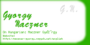 gyorgy maczner business card